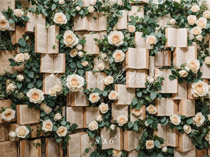 🔥50%OFF-Kate Valentinstag Vintage Bücher Rosen Hintergrund - Kate Backdrop.de