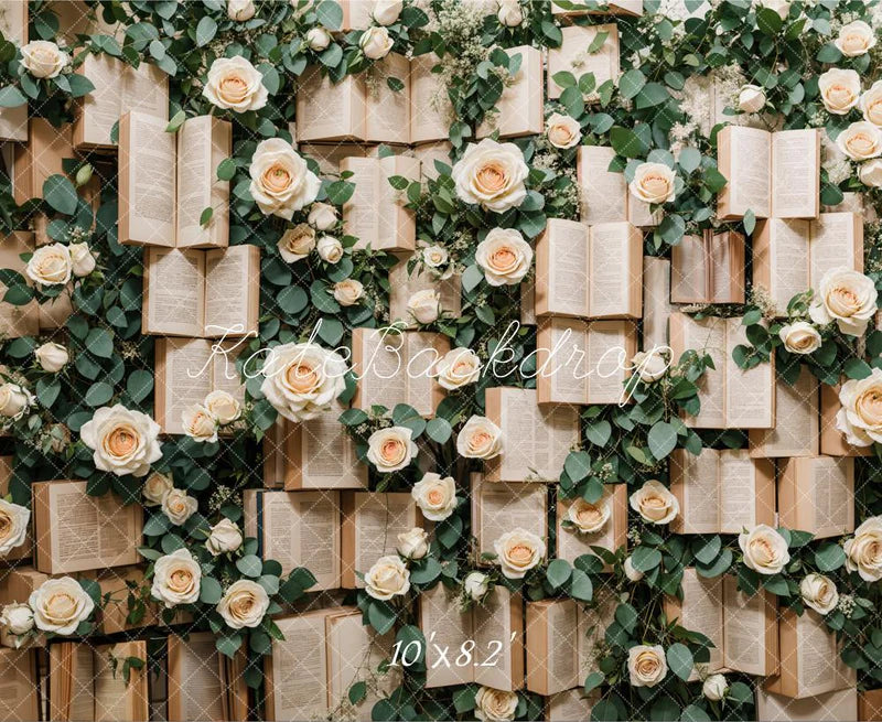 🔥50%OFF-Kate Valentinstag Vintage Bücher Rosen Hintergrund - Kate Backdrop.de