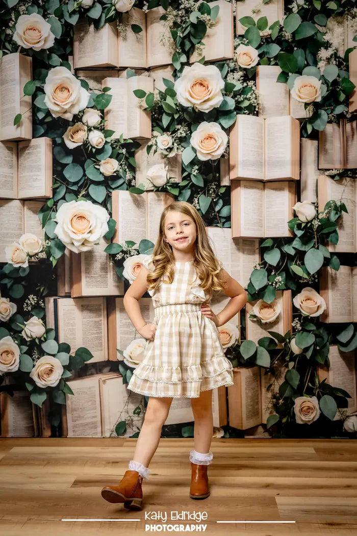 🔥50%OFF-Kate Valentinstag Vintage Bücher Rosen Hintergrund - Kate Backdrop.de