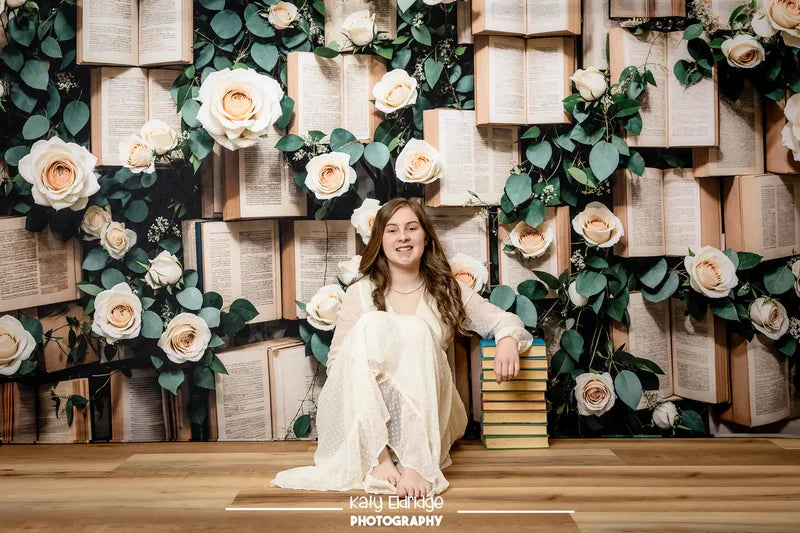 🔥50%OFF-Kate Valentinstag Vintage Bücher Rosen Hintergrund - Kate Backdrop.de