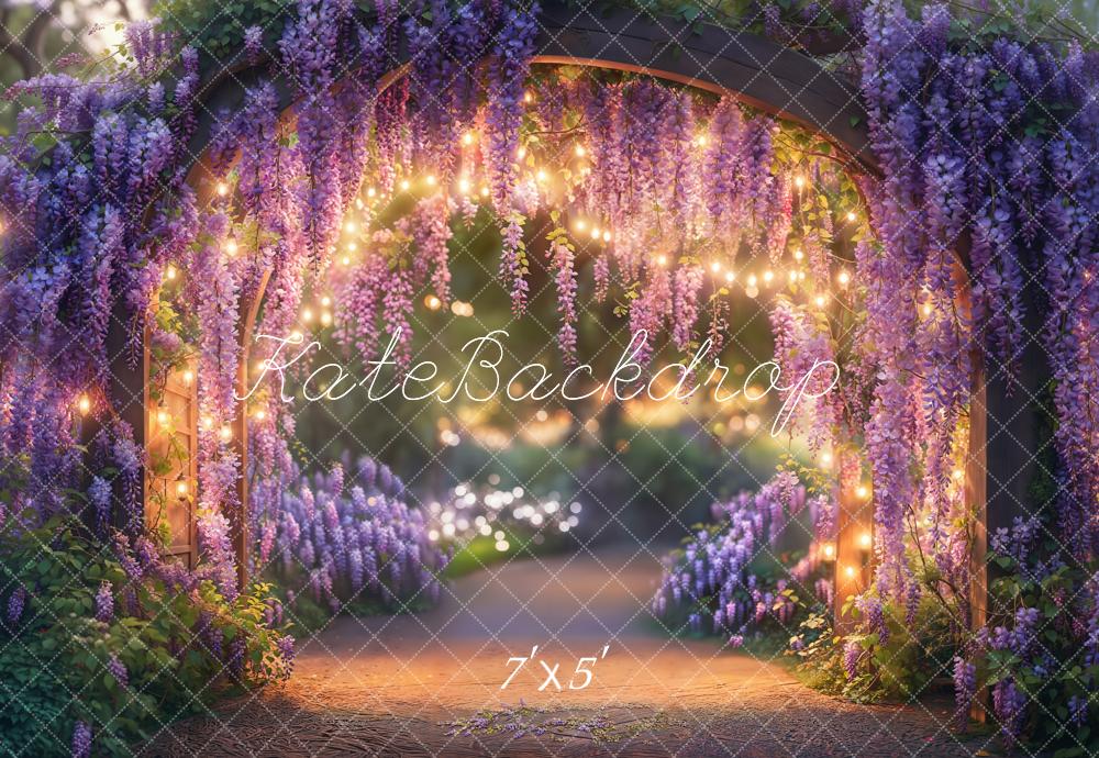 🔥50%OFF-Kate Frühling Fee Glyzinie Bogen Bogen Lichterr Hintergrund - Kate Backdrop.de