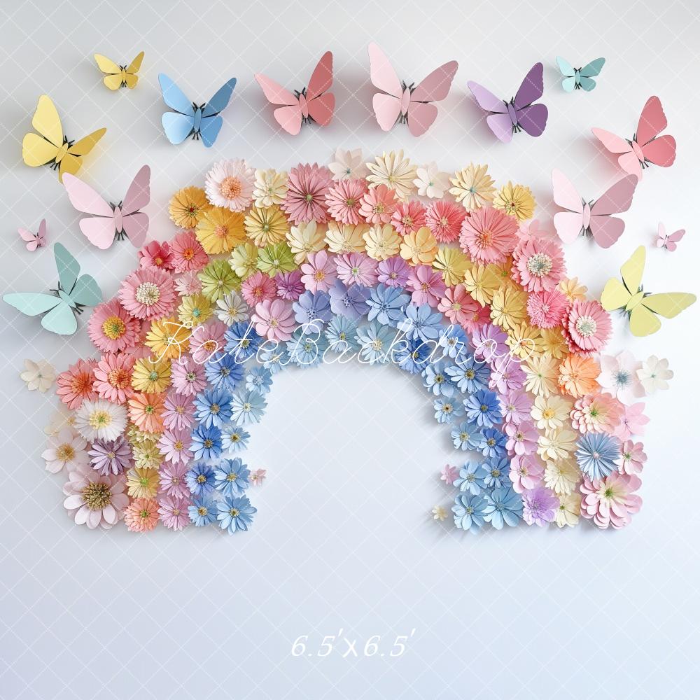 Kate Cake Smash Papier Regenbogen Schmetterling Hintergrund entworfen von Kerry Anderson - Kate Backdrop.de
