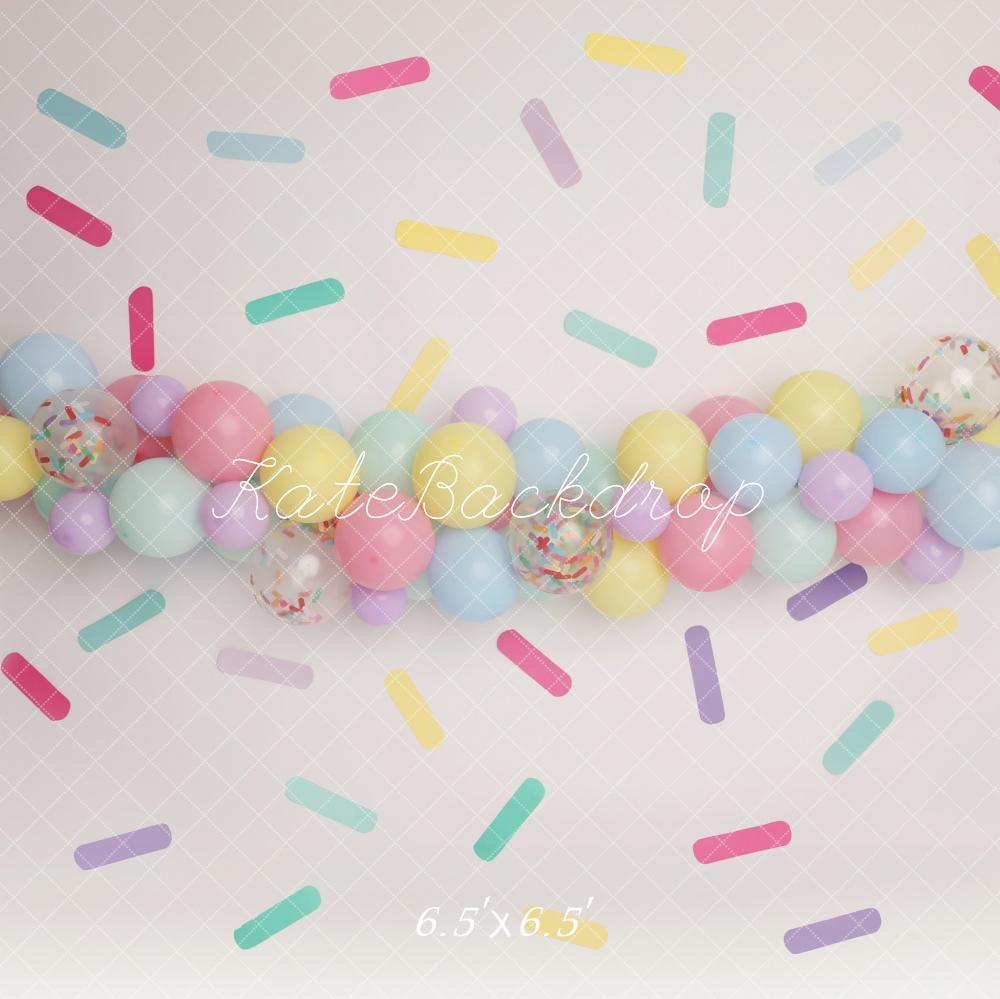 Kate Geburtstag Pastell Streusel Luftballon Hintergrund von Melissa King - Kate Backdrop.de