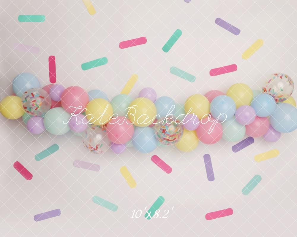 Kate Geburtstag Pastell Streusel Luftballon Hintergrund von Melissa King - Kate Backdrop.de
