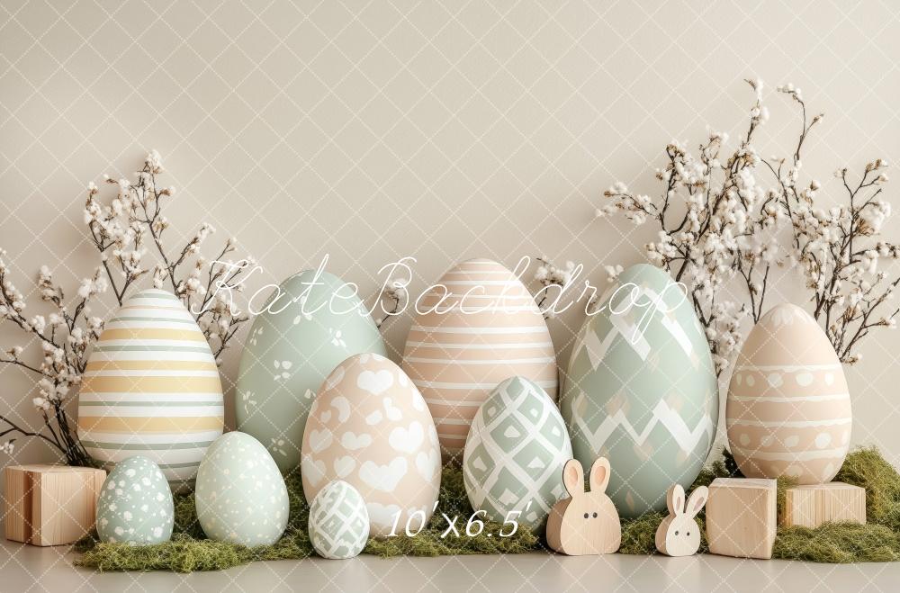 Kate Ostern Pastell-Eier Hase Hintergrund Entworfen von Patty Robert - Kate Backdrop.de
