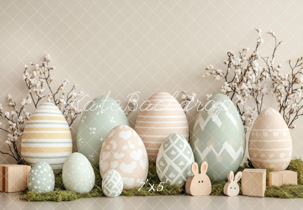Kate Ostern Pastell-Eier Hase Hintergrund Entworfen von Patty Robert - Kate Backdrop.de