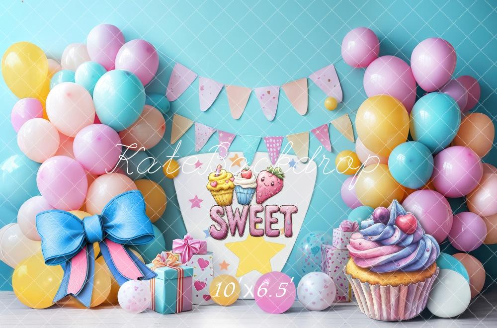 Kate Cake Smash Sweet Candy Luftballons Partei Hintergrund Von Laura Bybee - Kate Backdrop.de