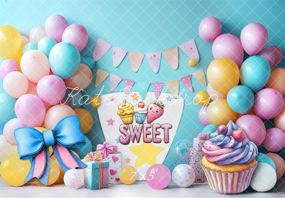 Kate Cake Smash Sweet Candy Luftballons Partei Hintergrund Von Laura Bybee - Kate Backdrop.de
