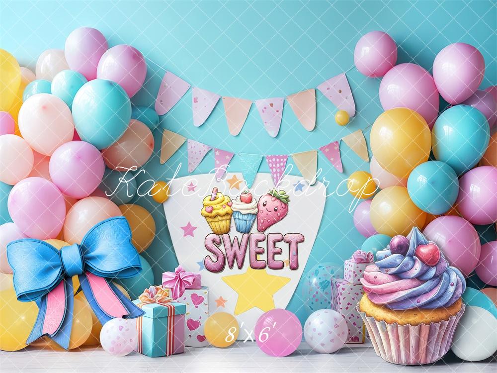 Kate Cake Smash Sweet Candy Luftballons Partei Hintergrund Von Laura Bybee - Kate Backdrop.de