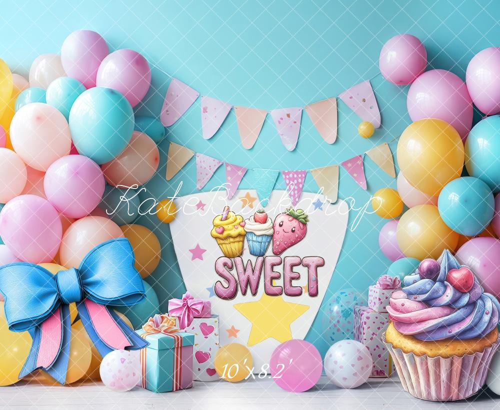 Kate Cake Smash Sweet Candy Luftballons Partei Hintergrund Von Laura Bybee - Kate Backdrop.de