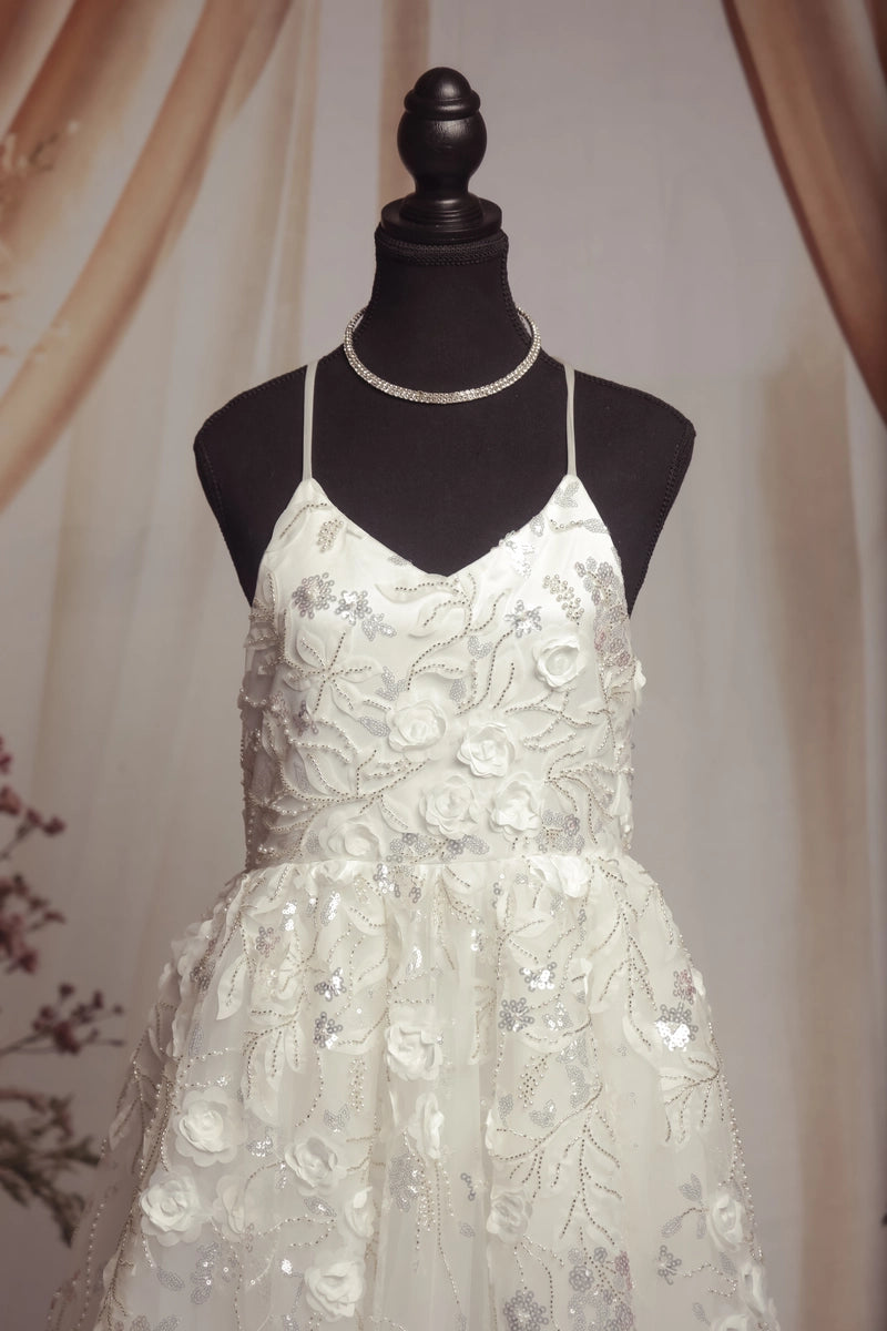 Kate Weiß Halter-Nacken Ballkleid Kinderkleider für die Fotografie - Kate Backdrop.de