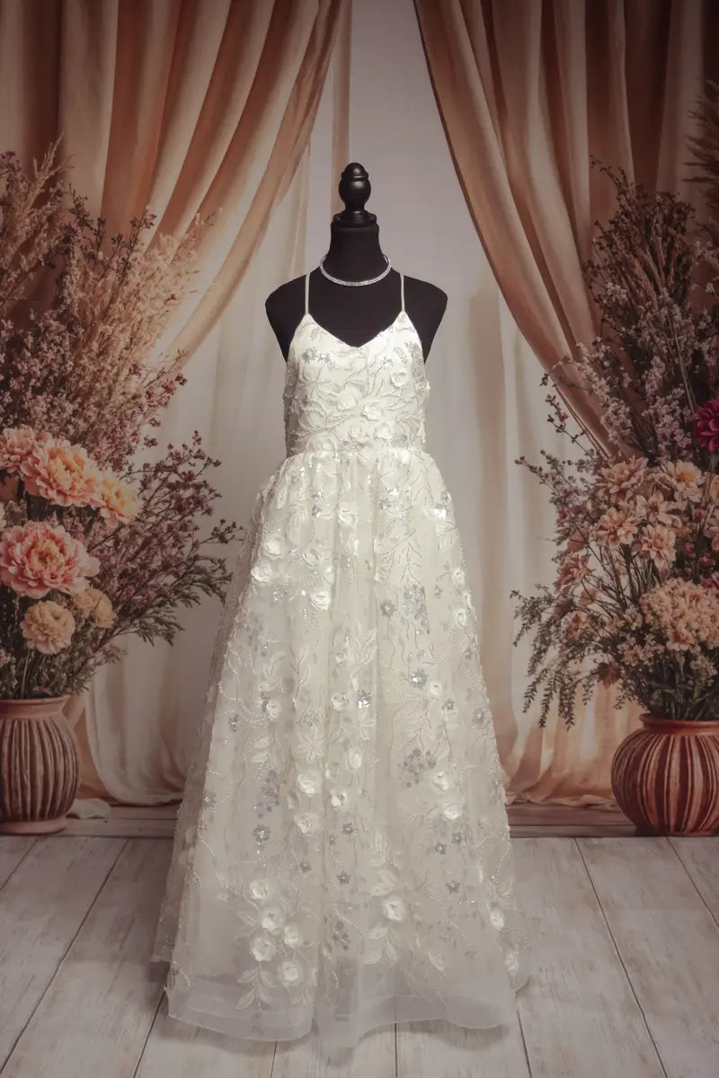 Kate Weiß Halter-Nacken Ballkleid Kinderkleider für die Fotografie - Kate Backdrop.de