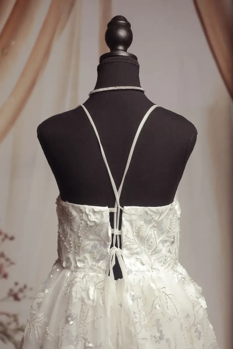 Kate Weiß Halter-Nacken Ballkleid Kinderkleider für die Fotografie - Kate Backdrop.de