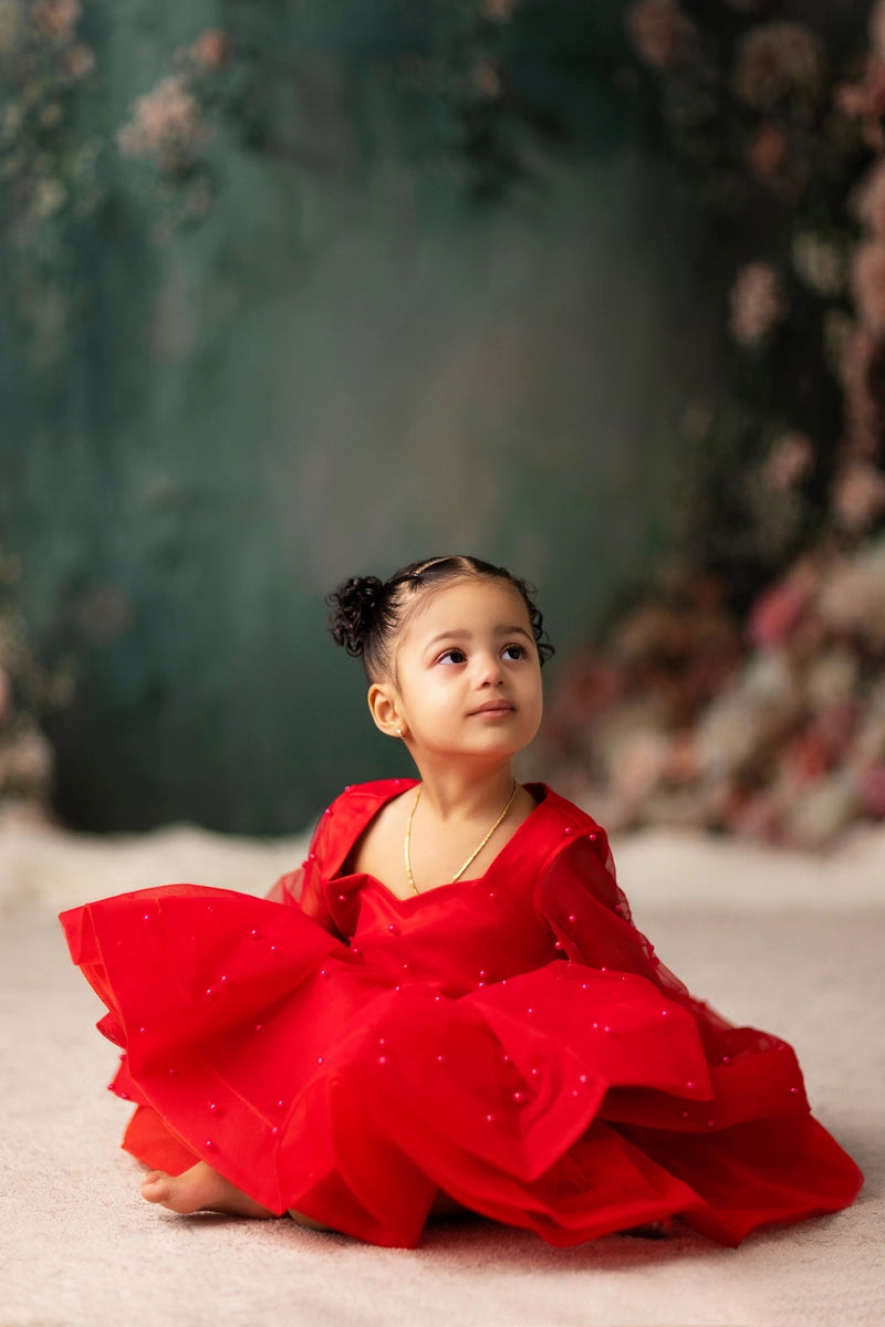 Kate Langärmeliges Kinderkleid aus Mesh für die Fotografie - Kate Backdrop.de