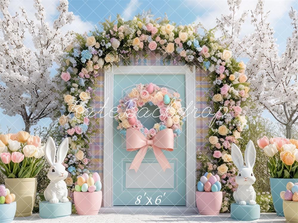🔥50%OFF-Kate Ostern im Freien Hase Blumenbogen hintergrund - Kate Backdrop.de
