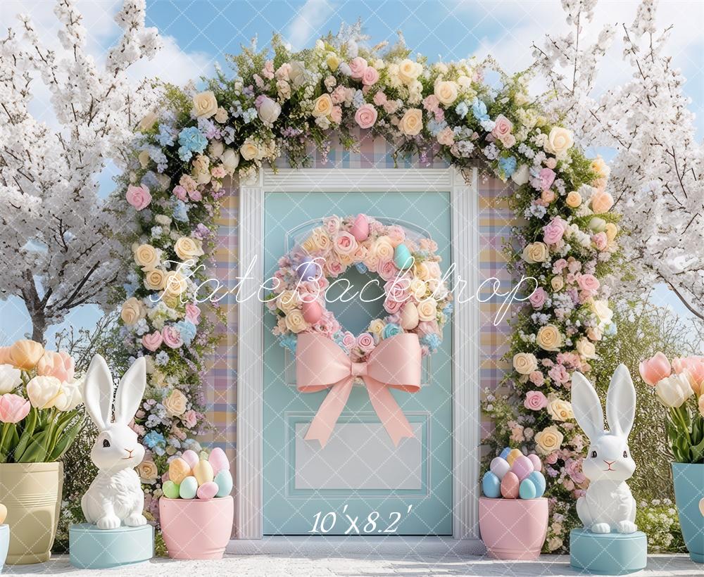 🔥50%OFF-Kate Ostern im Freien Hase Blumenbogen hintergrund - Kate Backdrop.de