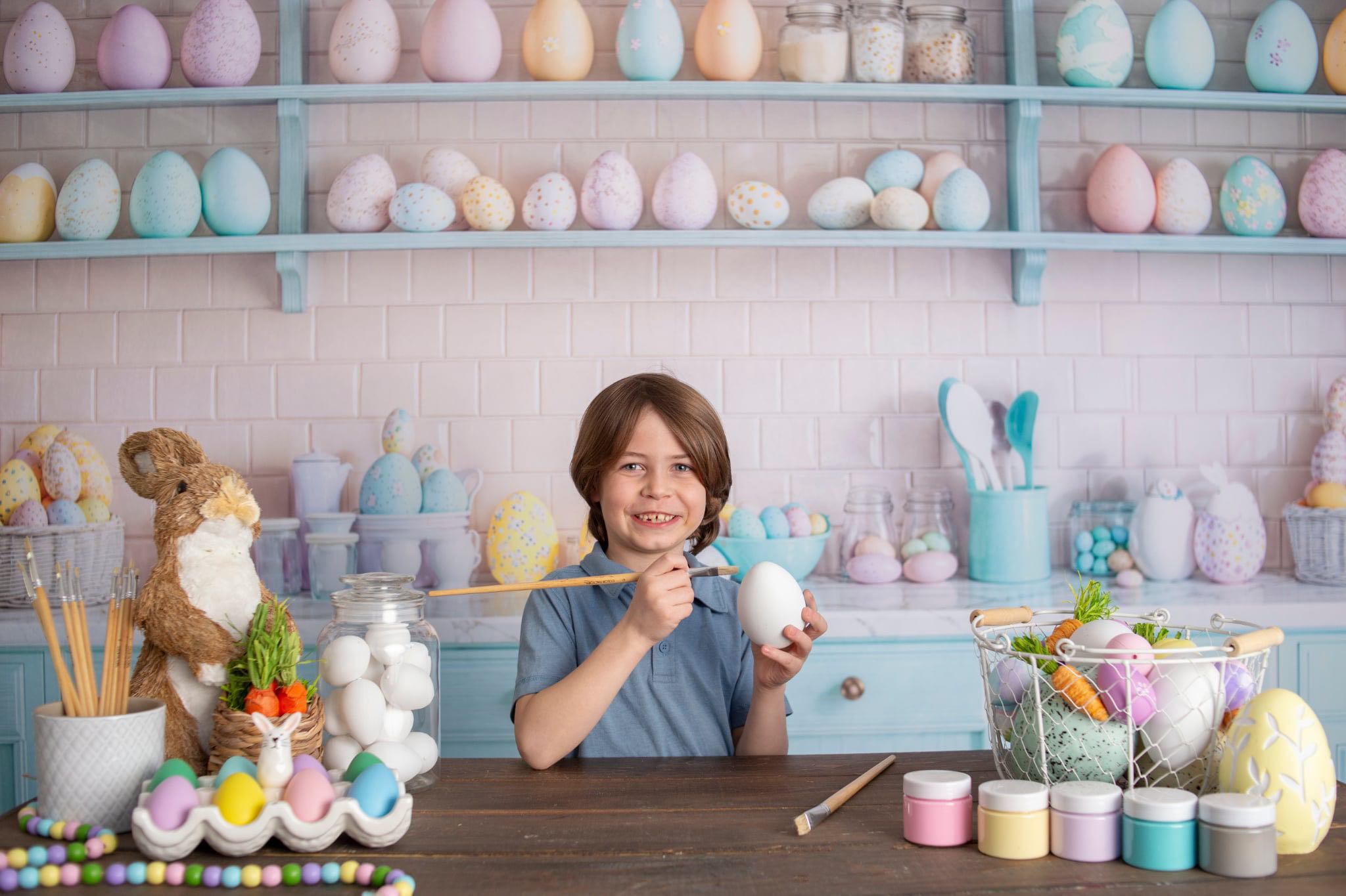 Kate Ostern Küche Ei Regal Pastell Hintergrund Entworfen von Emetselch - Kate Backdrop.de