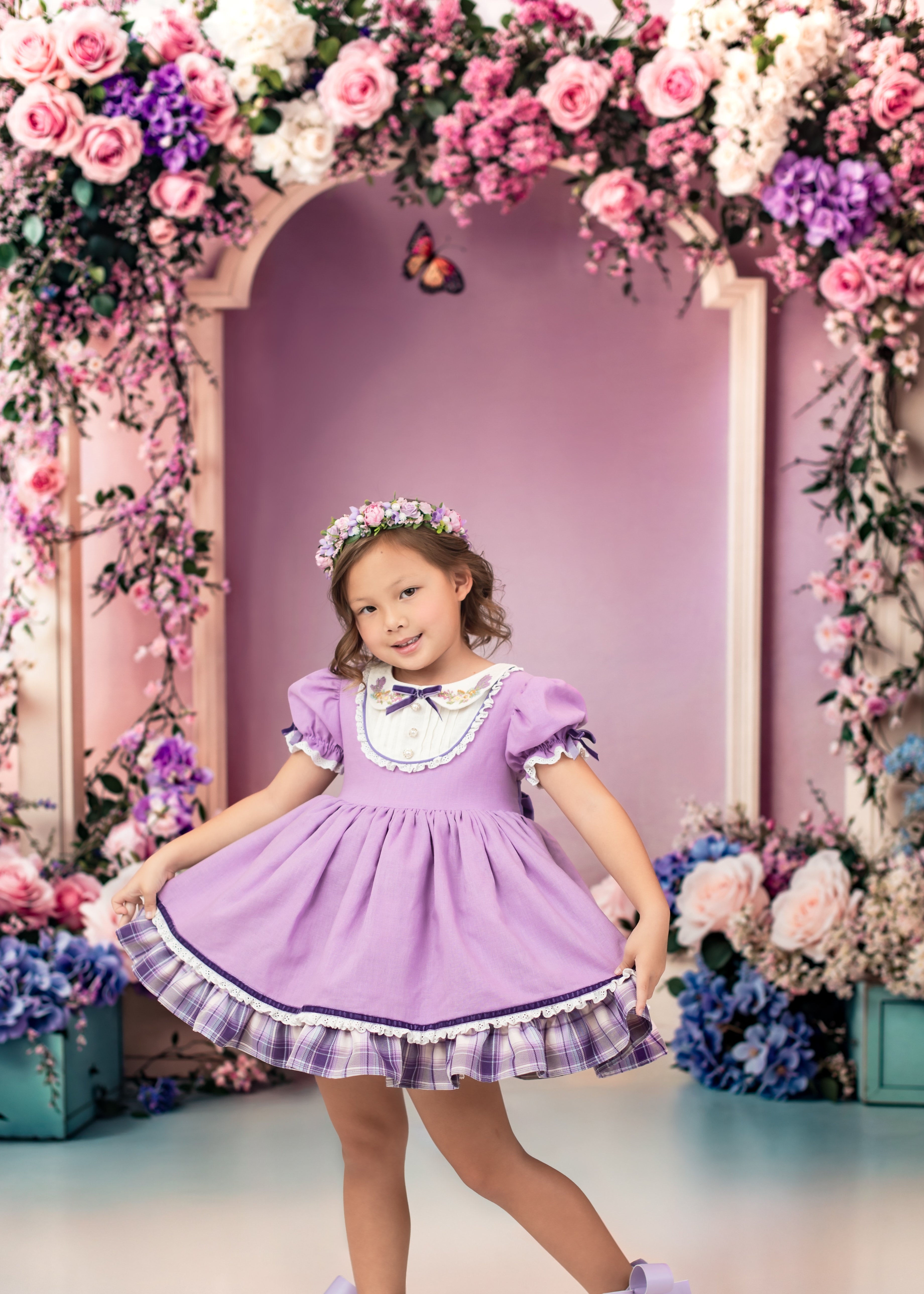 Kate Frühling Hochzeit Blumenbogen Rosa Hintergrund entworfen von Emetselch - Kate Backdrop.de