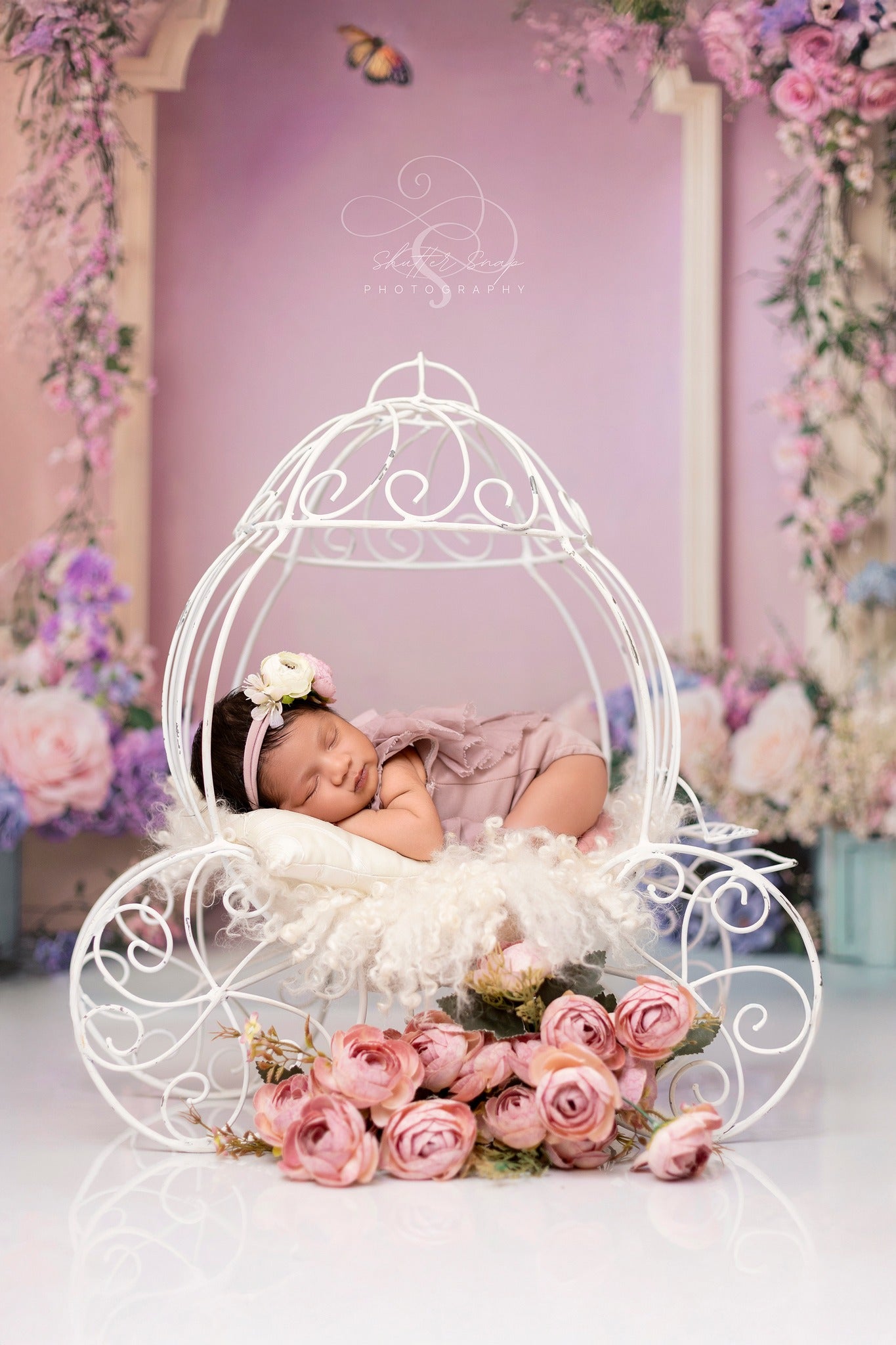 Kate Frühling Hochzeit Blumenbogen Rosa Hintergrund entworfen von Emetselch - Kate Backdrop.de
