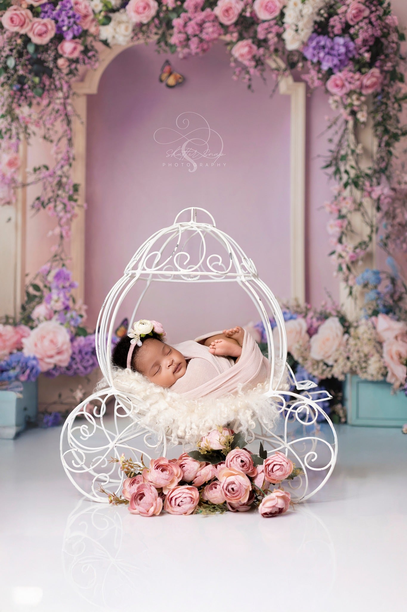 Kate Frühling Hochzeit Blumenbogen Rosa Hintergrund entworfen von Emetselch - Kate Backdrop.de