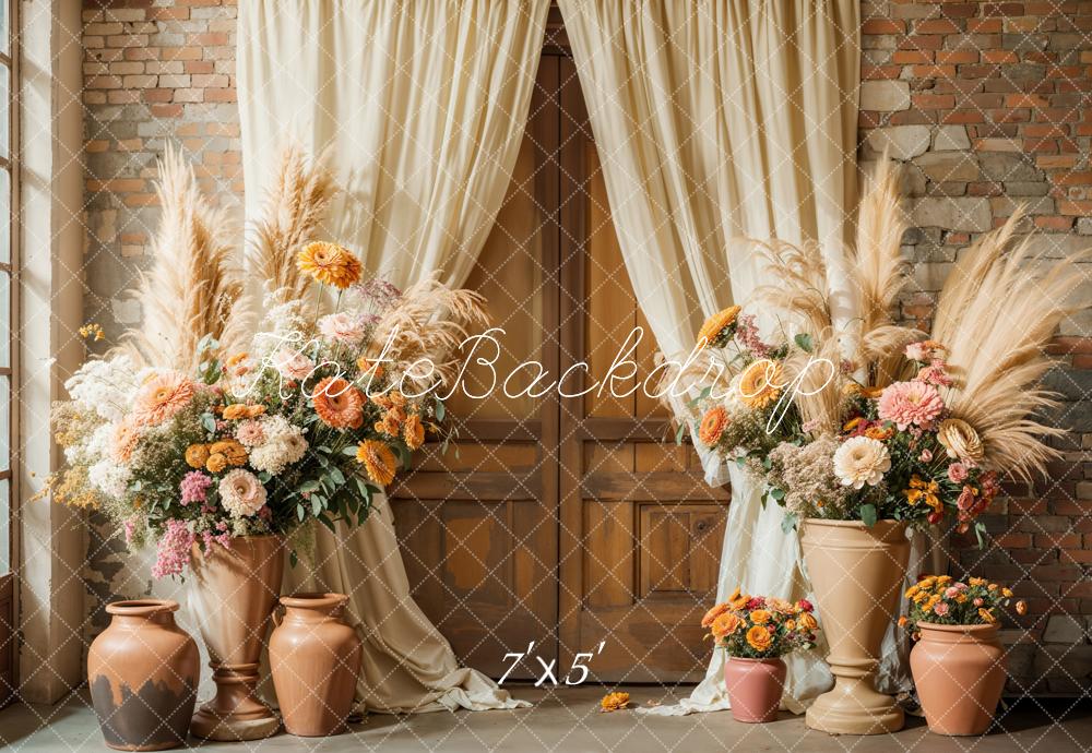 🔥50%OFF-Kate Boho Blumen Rustikal Vorhang Hintergrund - Kate Backdrop.de