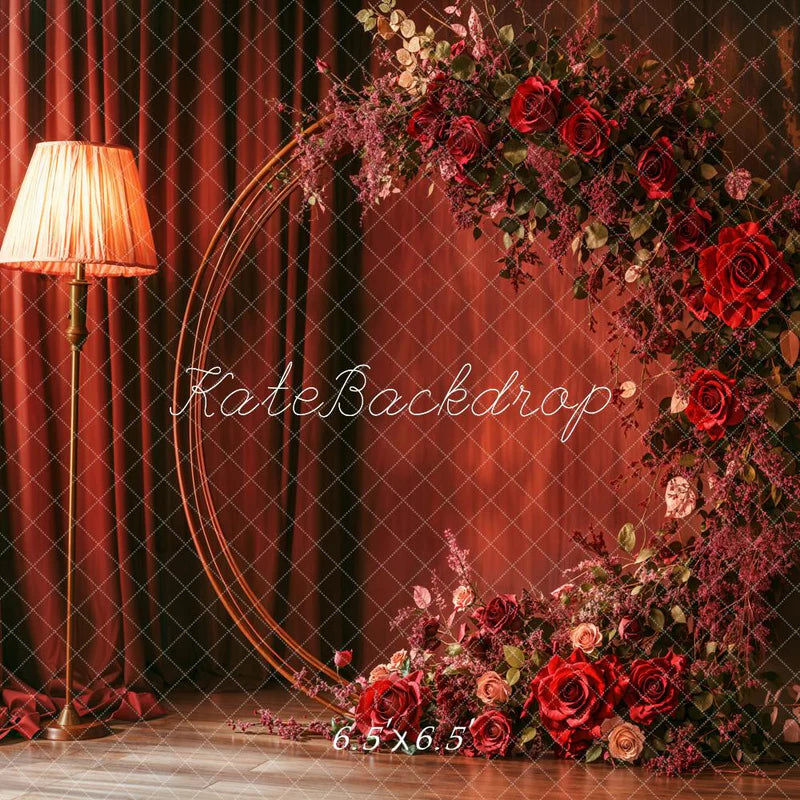 Kate Muttertag Blumenbogen Rot Blumen Hintergrund entworfen von Emetselch - Kate Backdrop.de