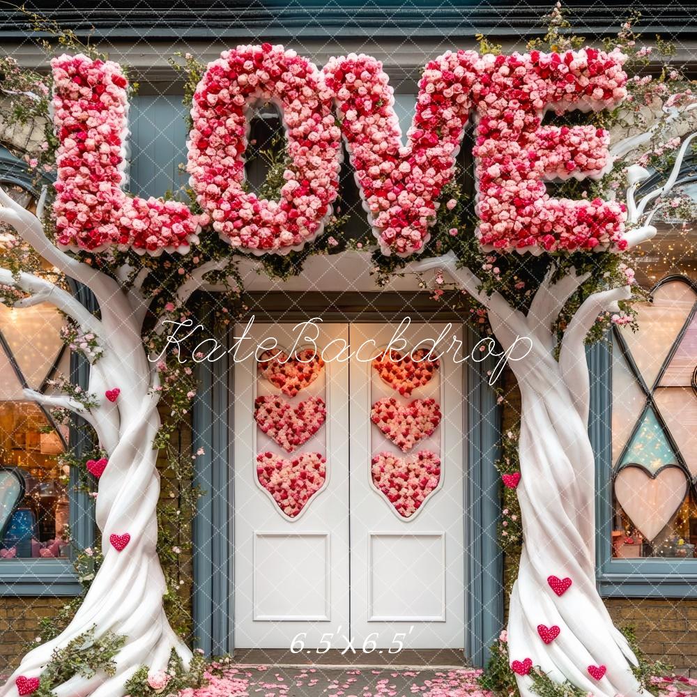 Kate Valentinstag Liebe Blumenbogen hintergrund Entworfen von Mini MakeBelieve - Kate Backdrop.de