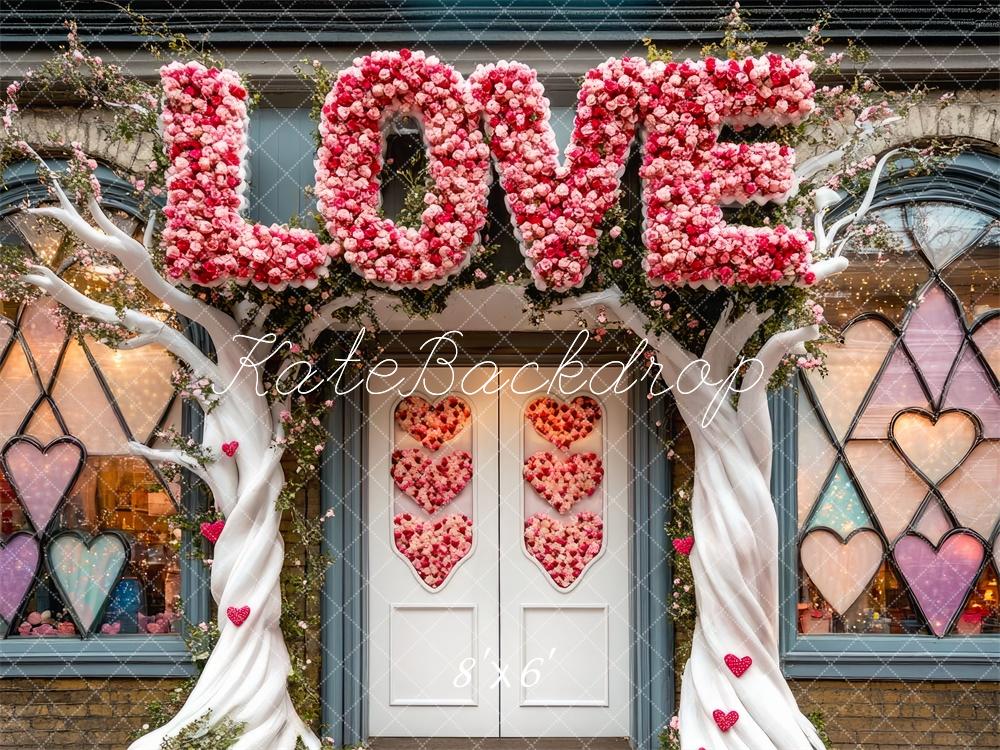 Kate Valentinstag Liebe Blumenbogen hintergrund Entworfen von Mini MakeBelieve - Kate Backdrop.de