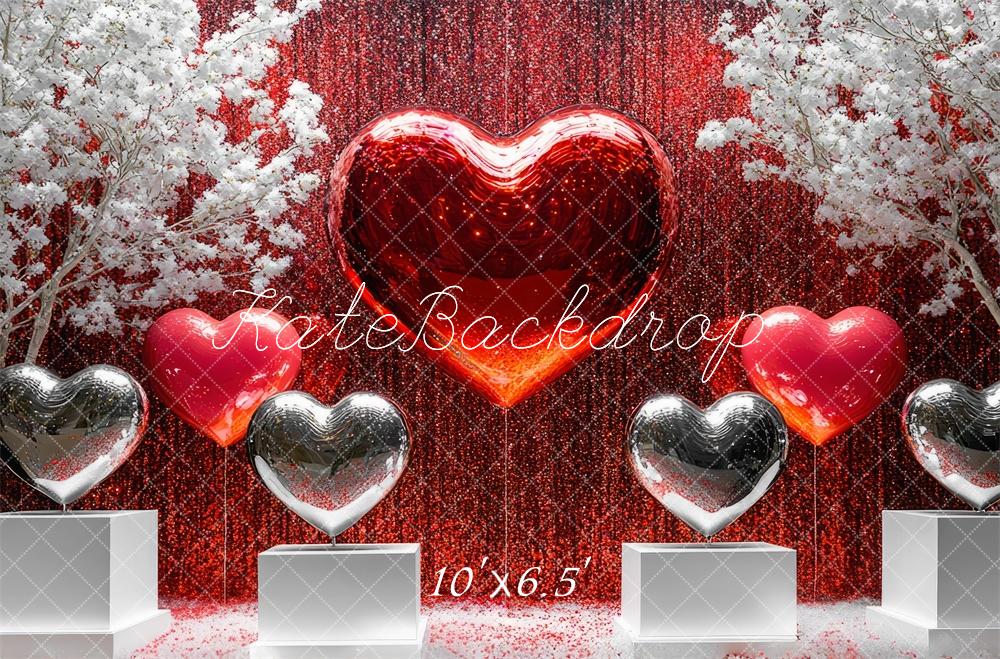 Kate Valentinstag Herz Glitzer hintergrund Entworfen von Mini MakeBelieve - Kate Backdrop.de