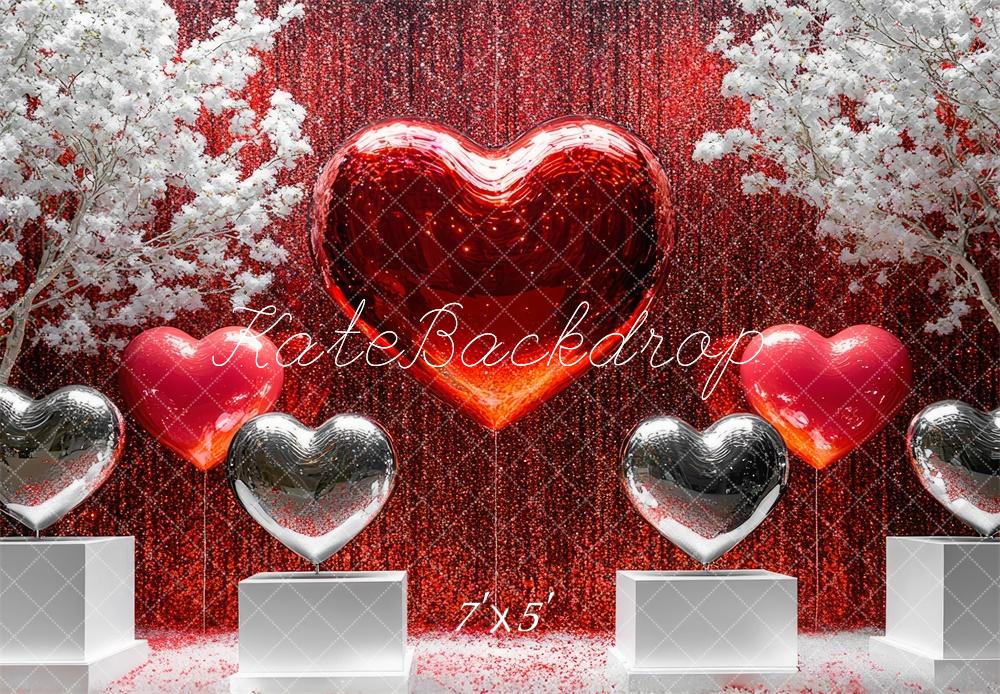 Kate Valentinstag Herz Glitzer hintergrund Entworfen von Mini MakeBelieve - Kate Backdrop.de