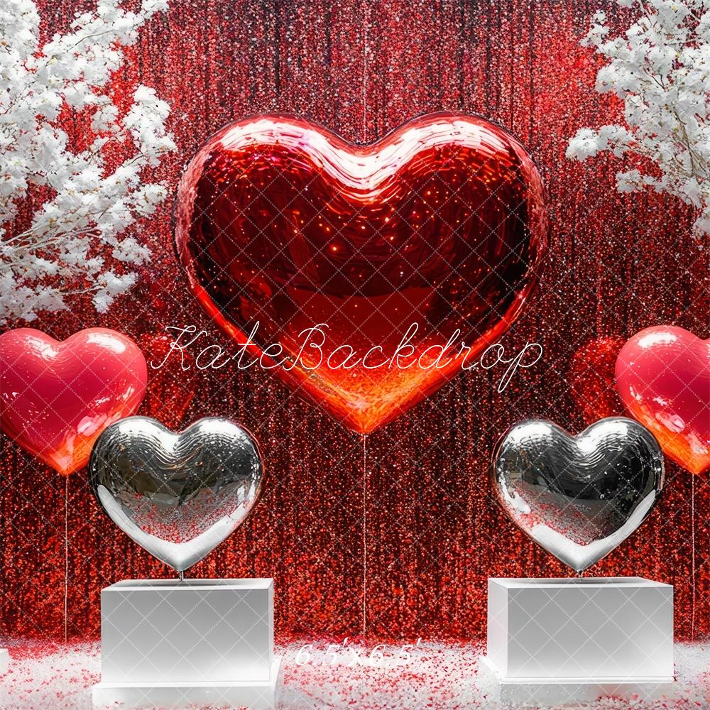 Kate Valentinstag Herz Glitzer hintergrund Entworfen von Mini MakeBelieve - Kate Backdrop.de