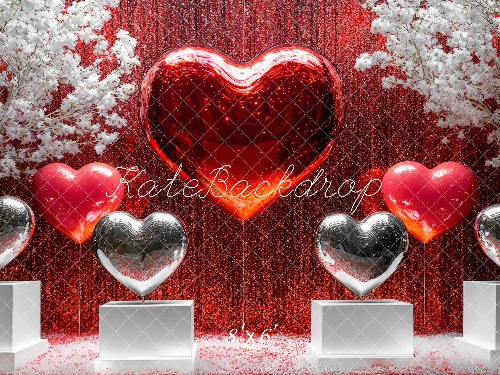 Kate Valentinstag Herz Glitzer hintergrund Entworfen von Mini MakeBelieve - Kate Backdrop.de