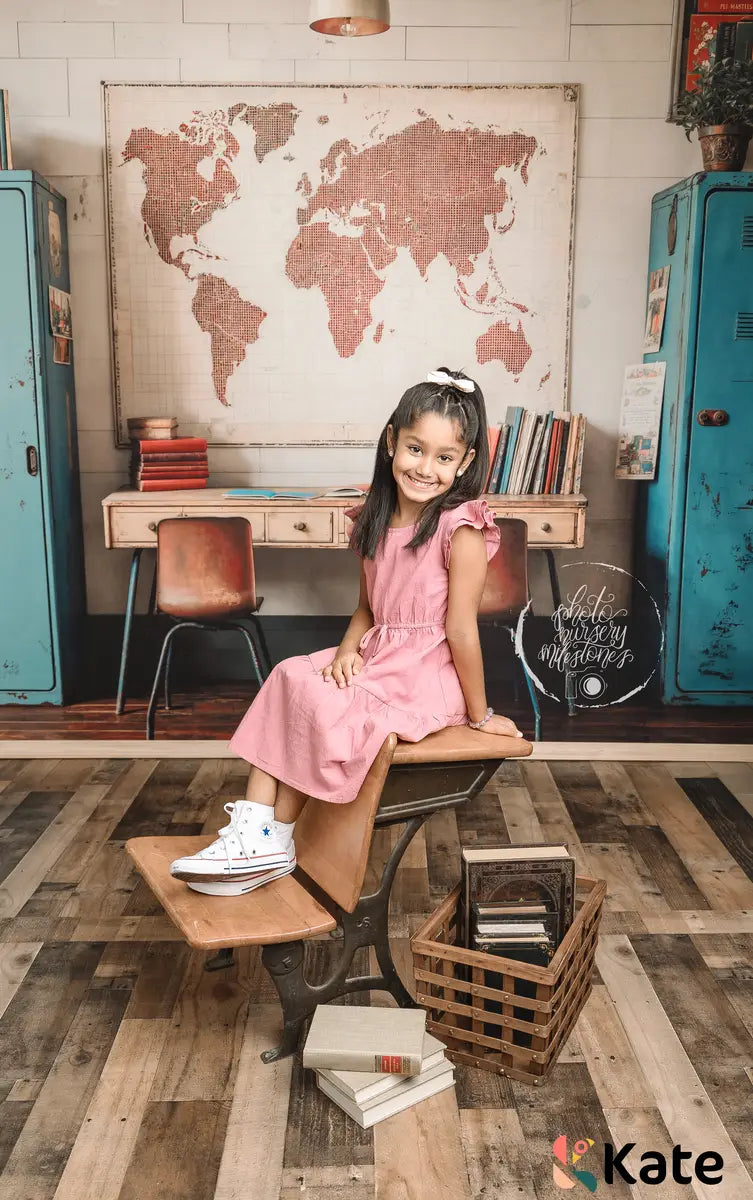 Kate Zurück zu Schule Vintage blau Schließfach Karte Hintergrund entworfen von Emetselch - Kate Backdrop.de