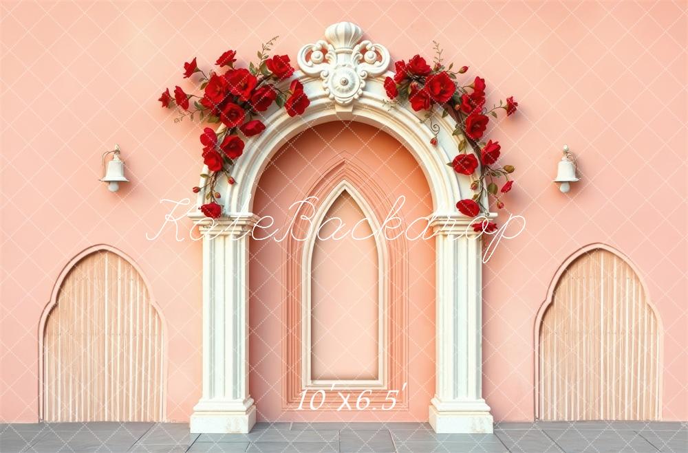 Kate Hochzeit Rose Blumen-Bogen Rosa Wand Hintergrund Von Laura Bybee - Kate Backdrop.de