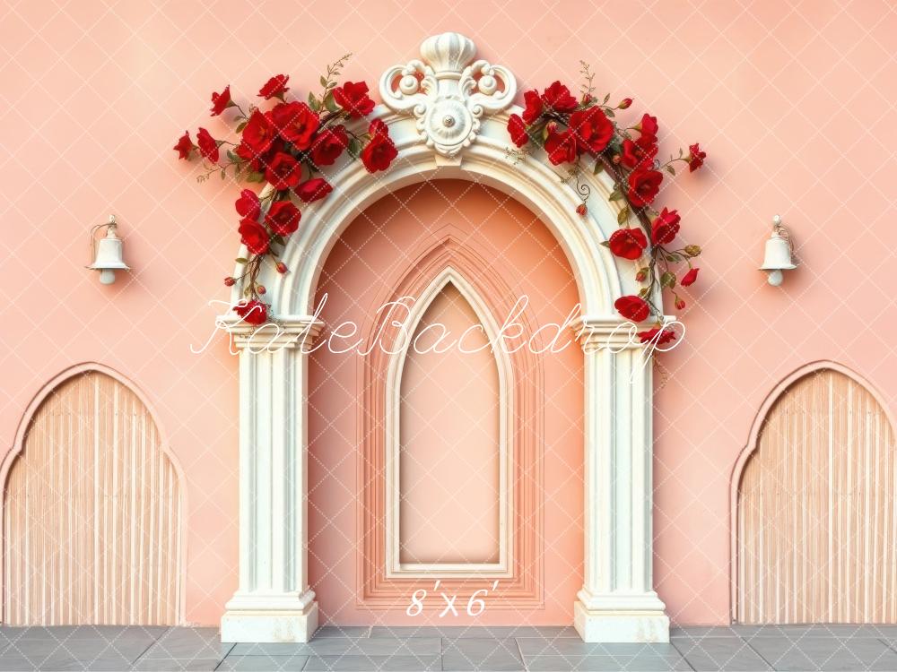 Kate Hochzeit Rose Blumen-Bogen Rosa Wand Hintergrund Von Laura Bybee - Kate Backdrop.de