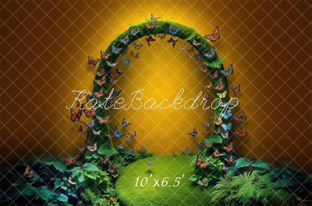 Kate Frühling Schmetterling Blume Bogen Gelbgelb Hintergrund Von Laura Bybee - Kate Backdrop.de