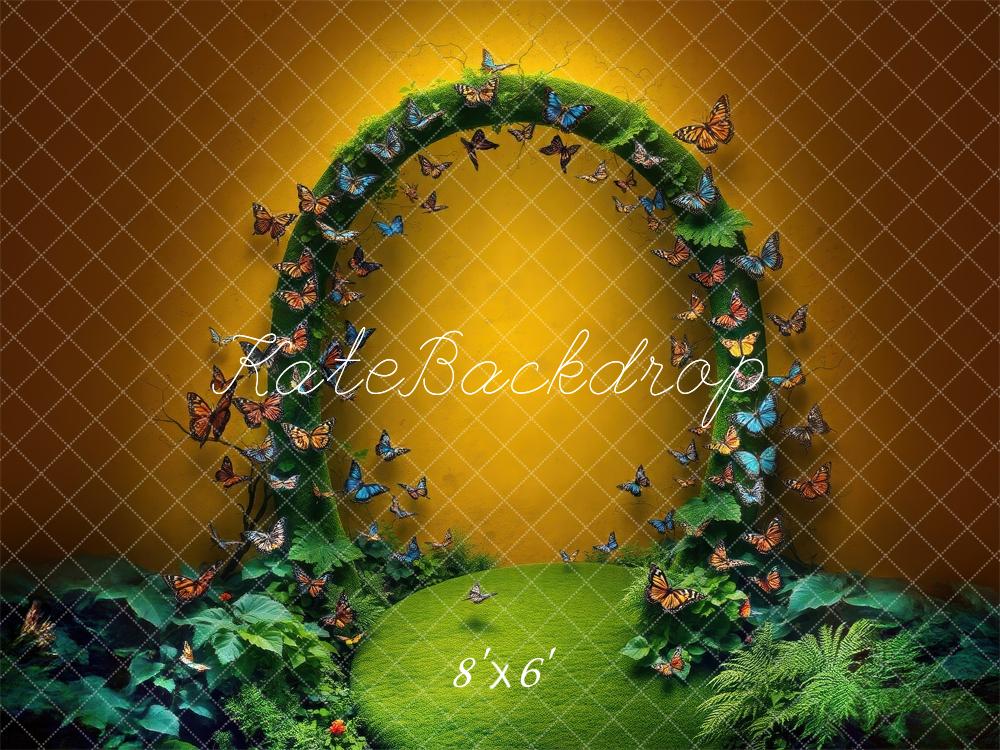 Kate Frühling Schmetterling Blume Bogen Gelbgelb Hintergrund Von Laura Bybee - Kate Backdrop.de