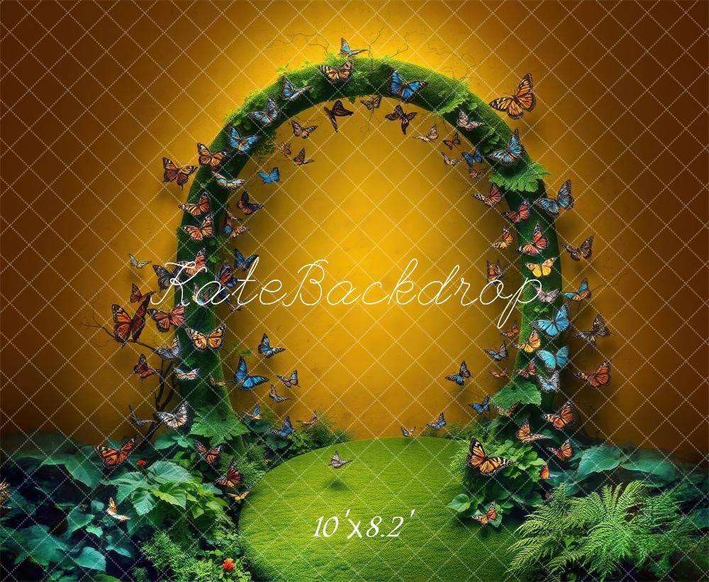 Kate Frühling Schmetterling Blume Bogen Gelbgelb Hintergrund Von Laura Bybee - Kate Backdrop.de