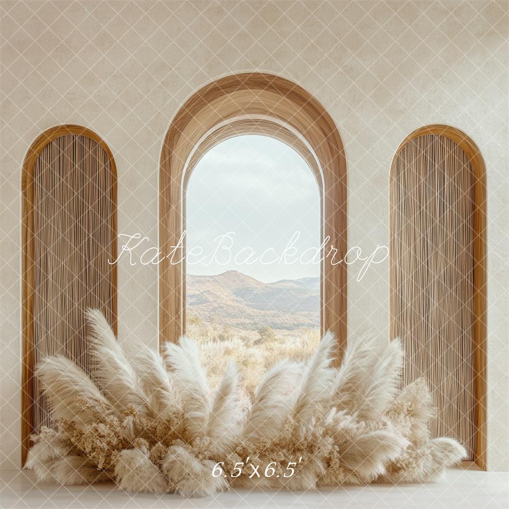 🔥50%OFF-Kate Boho Bogen Fenster Pampasgras hintergrund Entworfen von Mini MakeBelieve - Kate Backdrop.de