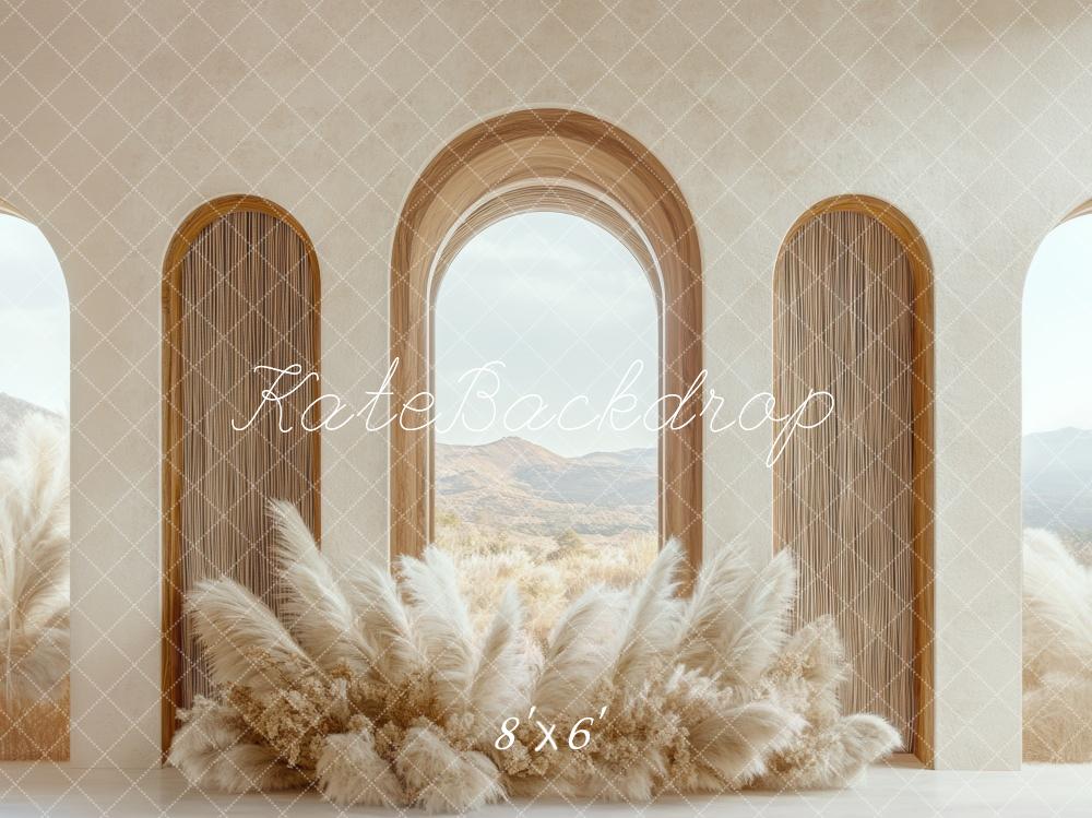 🔥50%OFF-Kate Boho Bogen Fenster Pampasgras hintergrund Entworfen von Mini MakeBelieve - Kate Backdrop.de