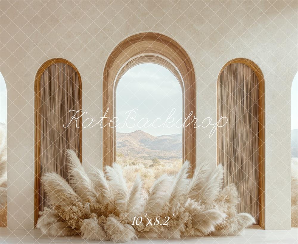 🔥50%OFF-Kate Boho Bogen Fenster Pampasgras hintergrund Entworfen von Mini MakeBelieve - Kate Backdrop.de