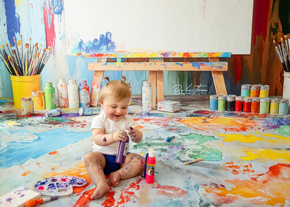 Kate Bunte Kunst Leinwand Hintergrund+Abstrakte bunte Farbe Boden Hintergrund - Kate Backdrop.de