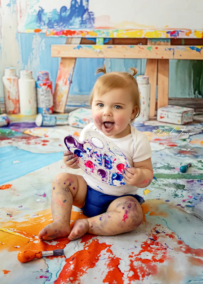 Kate Bunte Kunst Leinwand Hintergrund+Abstrakte bunte Farbe Boden Hintergrund - Kate Backdrop.de