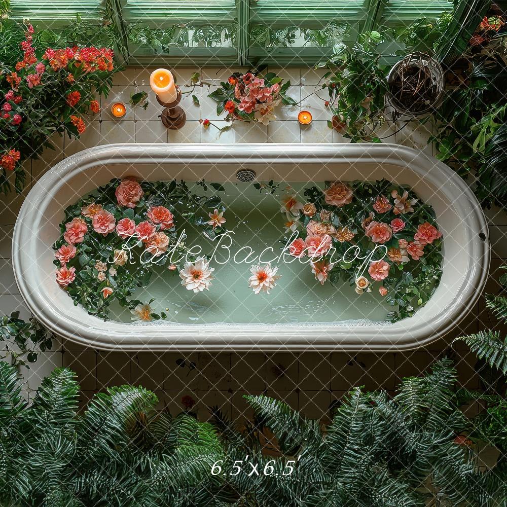 Kate Blumen Bad Badewanne Grünery Hintergrund Von Laura Bybee - Kate Backdrop.de