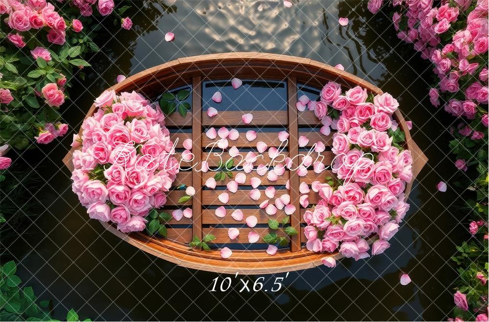 Kate Blume Boot Rosa Rosen Hintergrund Von Laura Bybee - Kate Backdrop.de