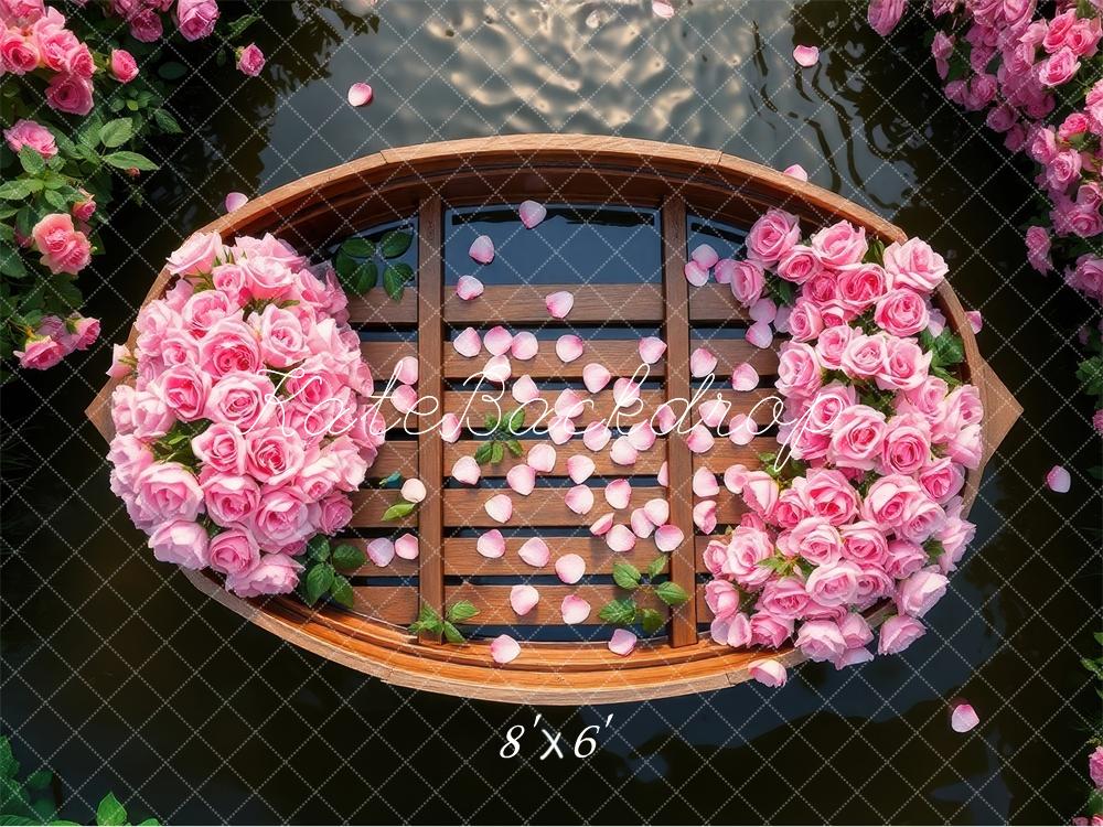 Kate Blume Boot Rosa Rosen Hintergrund Von Laura Bybee - Kate Backdrop.de