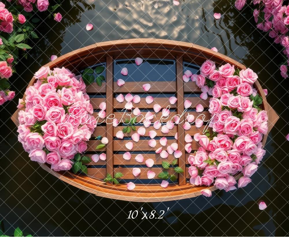 Kate Blume Boot Rosa Rosen Hintergrund Von Laura Bybee - Kate Backdrop.de