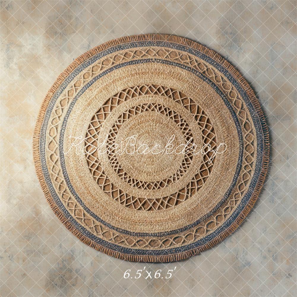 Kate Boho bedruckter kreisförmiger Jute-Teppichboden hintergrund Entworfen von Mini MakeBelieve - Kate Backdrop.de
