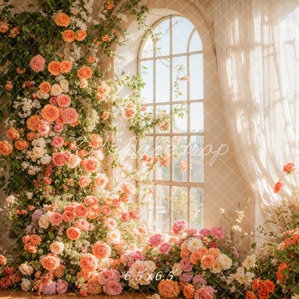 Kate Frühling Blume Bogen Fenster Sonnenlicht Hintergrund entworfen von Emetselch
