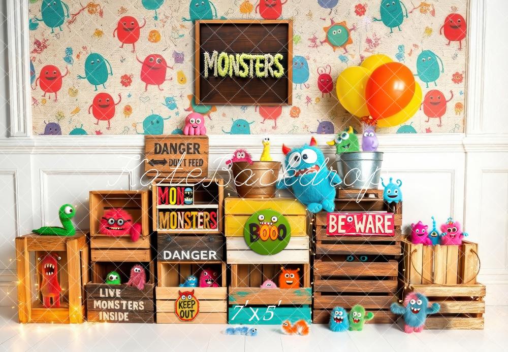 Kate Buntes Spielzeug Monsters Spielzimmer Hintergrund Von Laura Bybee - Kate Backdrop.de